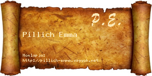 Pillich Emma névjegykártya